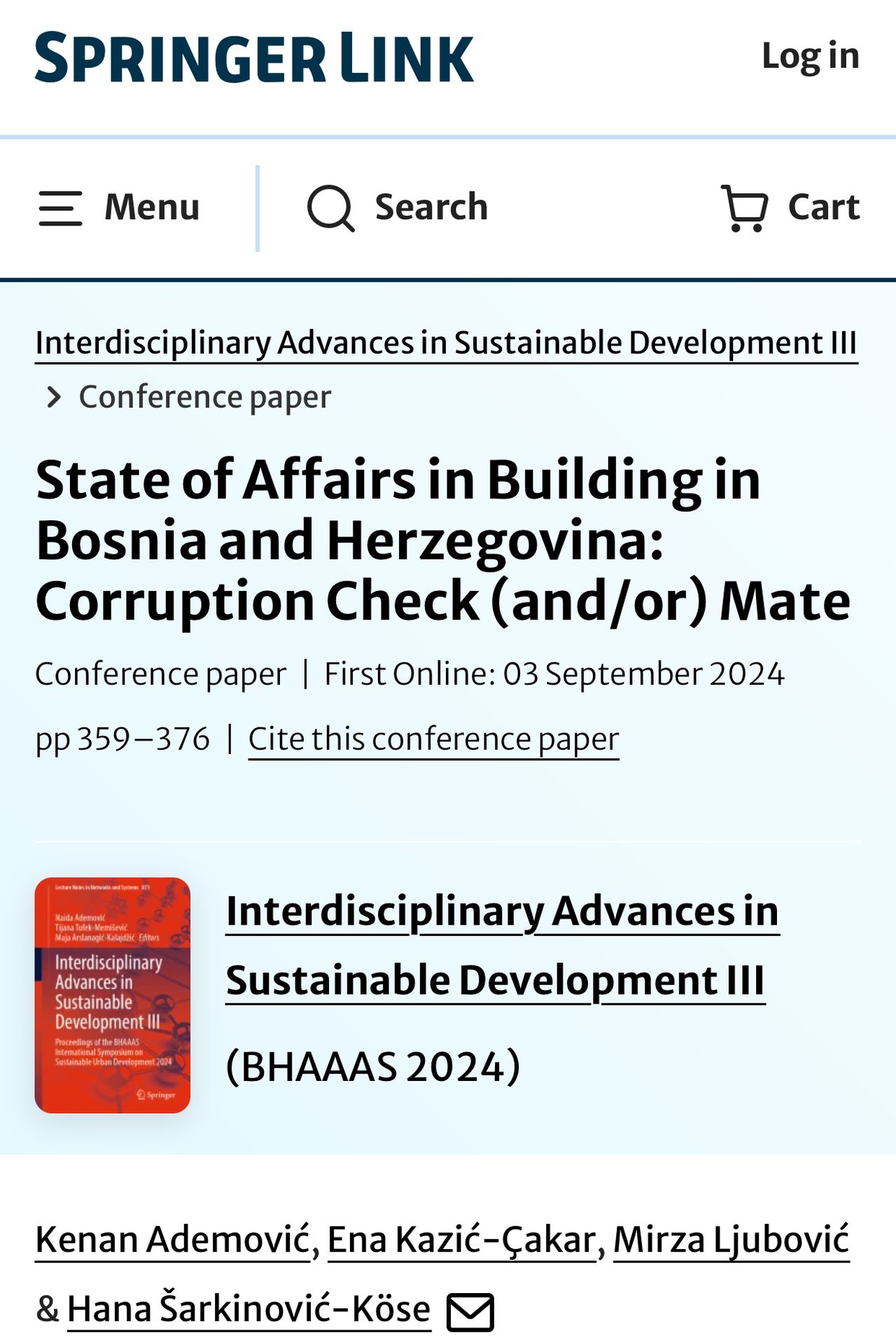 Addressing Corruption in Bosnia’s Building Sector: IUS FLW Faculty Contributes to Global Sustainable Development