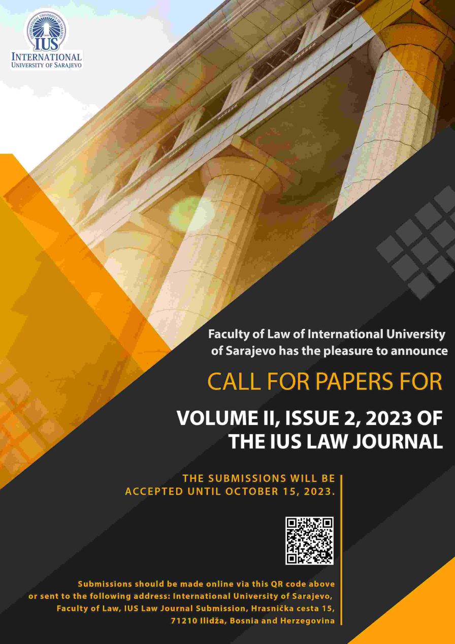 CALL FOR PAPERS FOR: Volume II, Issue 2, 2023 of The IUS Law Journal