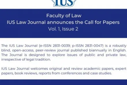 Call for Paper for Vol. 1, Issue 2 of IUS Law Journal
