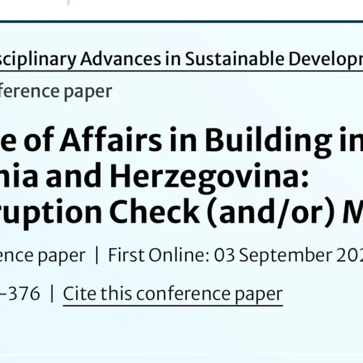 Addressing Corruption in Bosnia’s Building Sector: IUS FLW Faculty Contributes to Global Sustainable Development